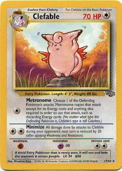 Pokemon Jungle Rare Card - Clefable 17/64