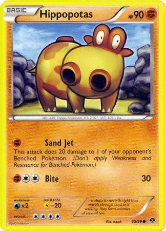 Pokemon Next Destinies Common Card - Hippopotas 65/99