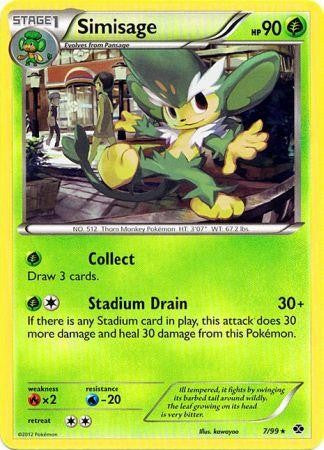 Pokemon Next Destinies Rare Card - Simisage 7/99