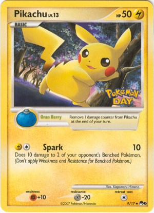 Pokemon POP Series 6 Promo Card 9/17 Pokemon Day Pikachu