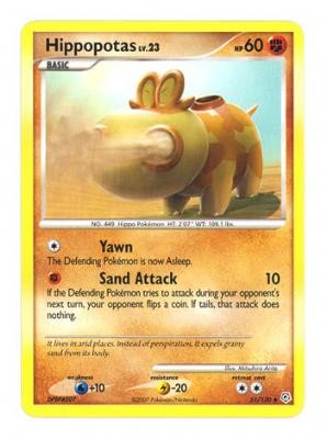 Pokemon Diamond & Pearl Uncommon Card - Hippopotas 51/130