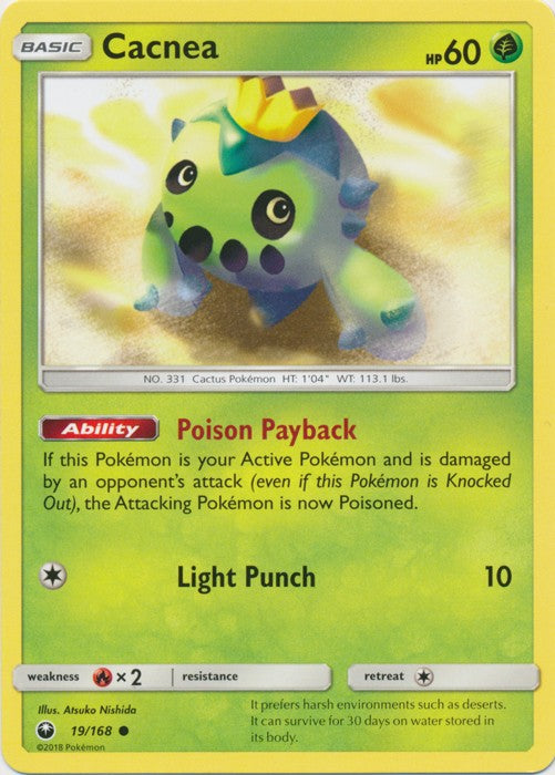 Cacnea 19/168 Common - Celestial Storm SM7 Pokemon Card