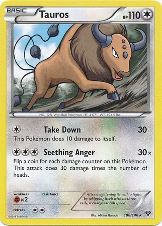 Tauros 100/146 - Pokemon XY Rare Card