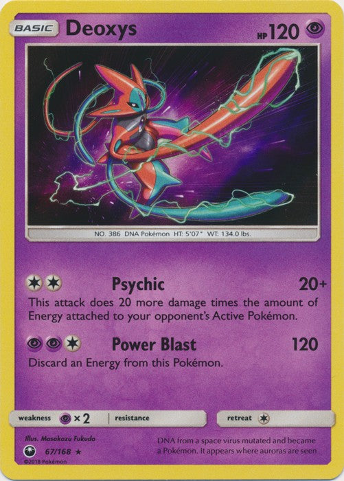 Deoxys 67/168 Holo Rare - Celestial Storm SM7 Pokemon Card