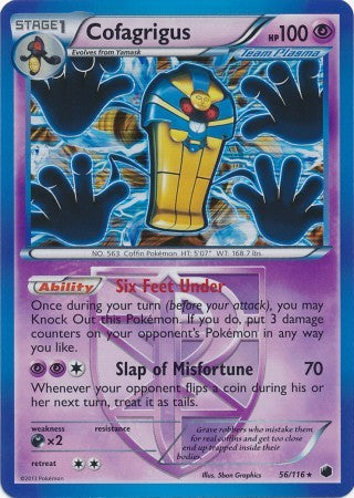 Cofagrigus 56/116 - Pokemon Plasma Freeze Holo Rare Card