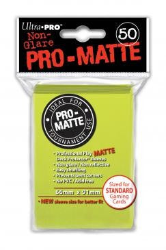 Ultra Pro Pro-Matte Standard Sized Sleeves - Bright Yellow (50 Card Sleeves)