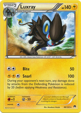 luxray pokemon card Another Pokmon card! I actually started this one before the Floatzel, but it needed so much more time and effort Swelling Flash Once during your turn Luxray 051/172 - SWSH09 Brilliant