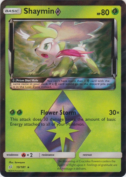 Pokemon Trading Card Game Team Up Rare Holo Shaymin Prism Star #10