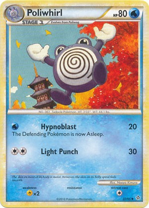 Pokemon Card HS Unleashed Single Card Uncommon Poliwhirl 37/95