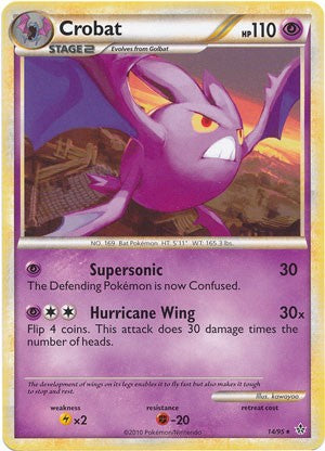 Pokemon Card HS Unleashed Single Card Rare Crobat 14/95