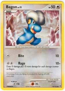Pokemon Secret Wonders Common Card - Bagon 76/132