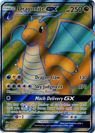 Dragonite GX - 229/236 - Full Art Ultra Rare Sun & Moon: Unified Minds