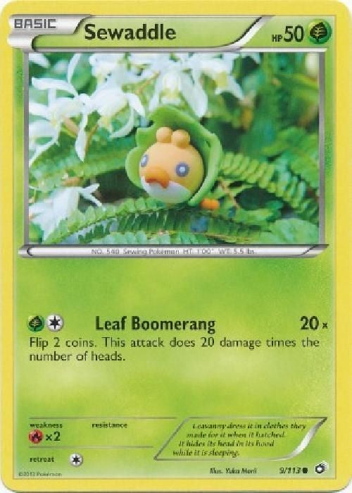 Sewaddle 9/113 - Pokemon Legendary Treasures Common Card