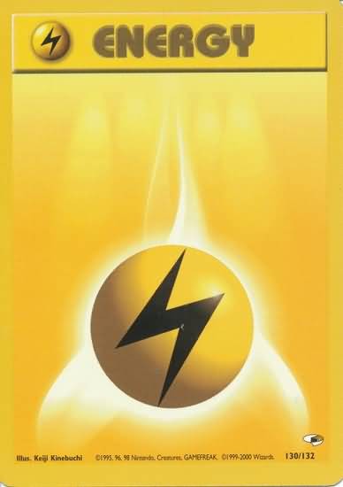 Pokemon Gym Heroes Common Card - Lightning Energy 130/132