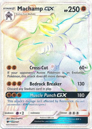 Machamp GX 154/147 Hyper Rare - Pokemon Sun & Moon Burning Shadows Card