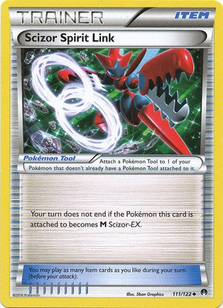 Scizor Spirit Link 111/122 Uncommon - Pokemon XY Breakpoint Card