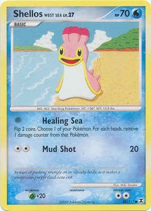 pokemon shellos card Pokemon Platinum Rising Rivals Single Card Common Shellos West Sea 80/111 – PokeOrder.com