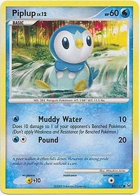 Pokemon Platinum Edition Common Card - Piplup 85/127