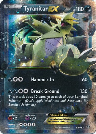 Tyranitar EX 42/98 ULTRA RARE - Pokemon XY Ancient Origins Card