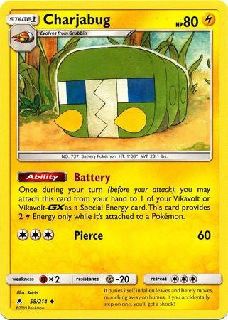 Charjabug - 58/214 - Sun & Moon: Unbroken Bonds Uncommon