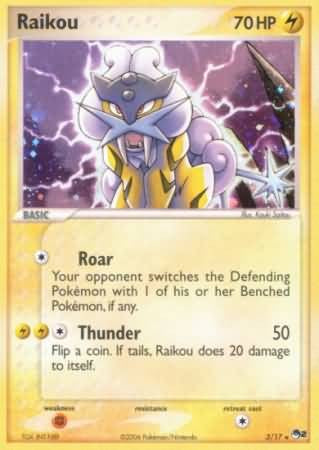Pokemon POP Series 2 Promo Card Raikou 3/17 Holo Rare