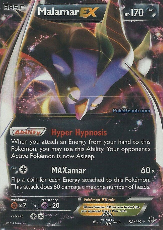 Malamar EX 58/119 - Pokemon XY Phantom Forces Ultra Rare Card