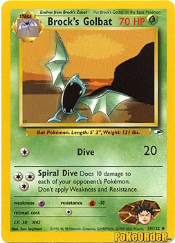 pokemon card golbat Pokemon Gym Heroes Uncommon Card