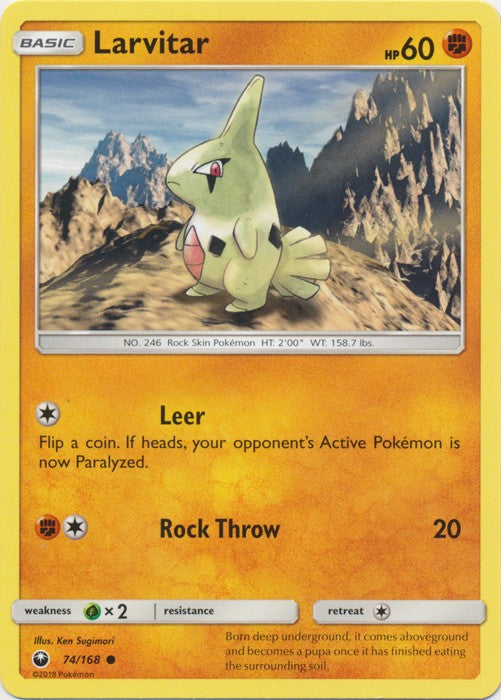 Larvitar (74/168) - SM Celestial Storm Moderately Played Larvitar (74/168) - SM Celestial Storm Moderately Played