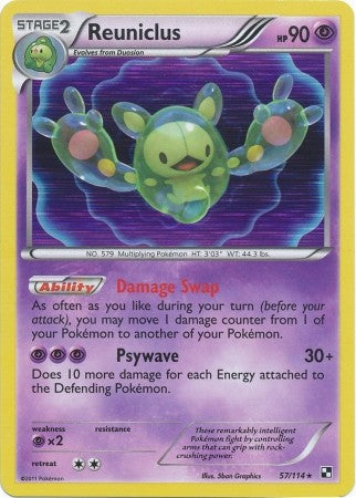 Pokemon Black & White Reuniclus 57/114 Holo Rare Single Card