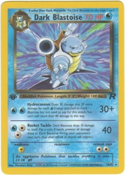 Pokemon Team Rocket Rare Card - Dark Blastoise 20/82