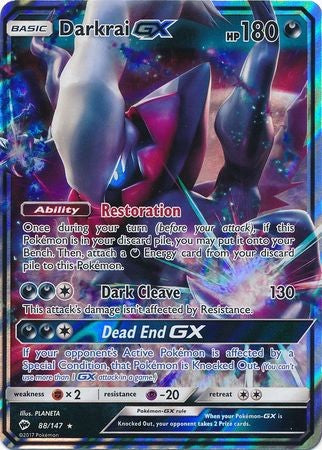 Darkrai GX 88/147 Ultra Rare - Pokemon Sun & Moon Burning Shadows Card