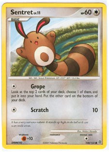 Pokemon Secret Wonders Common Card - Sentret 104/132