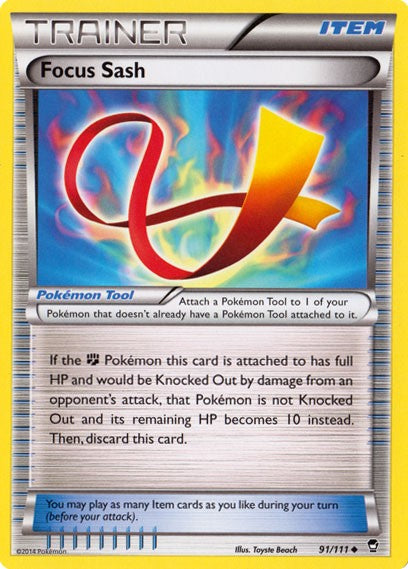 Focus Sash 91/111 - Pokemon XY Furious Fists Card