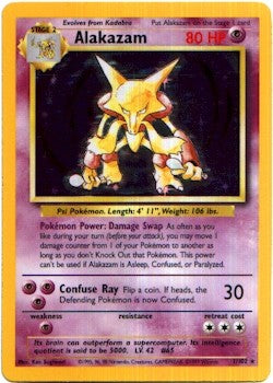 Pokemon Base Set Holo Rare Alakazam #1 Pokemon Base Set Holo Rare Alakazam #1