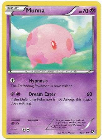 Pokemon Black & White Munna 48/114 Uncommon Card