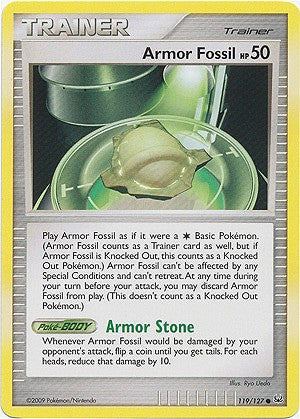 Pokemon Platinum Edition Common Card - Armor Fossil 119/127