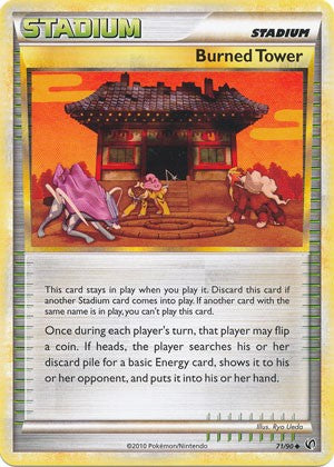 Pokemon Card HeartGold Undaunted Uncommon Burned Tower 71/90