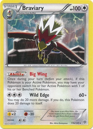 Braviary 116/135 - Pokemon Plasma Storm Rare Card
