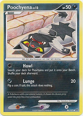 Pokemon Platinum Edition Common Card - Poochyena 86/127