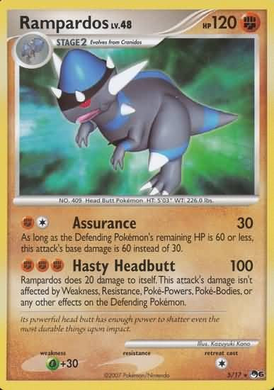 Pokemon POP Series 6 Promo Card Rampardos 5/17 Rare