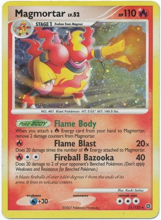 Pokemon Secret Wonders Holo Rare Card - Magmortar 31/132