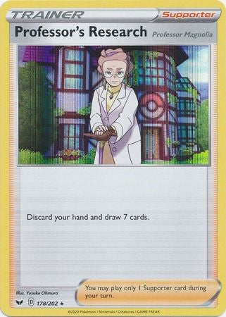 Professor's Research: Professor Magnolia - 178/202 - Holo Rare Sword & Shield (Base Set) Singles