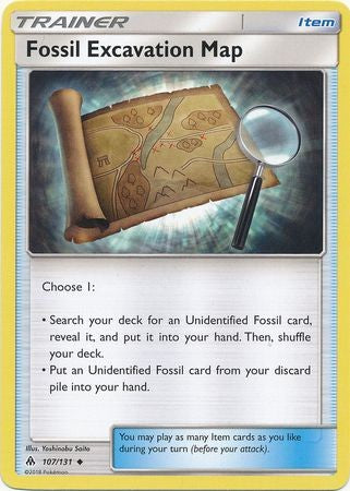Fossil Excavation Map 107/131 Uncommon - Pokemon Sun & Moon Forbidden Light Card