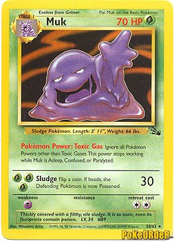 Pokemon Fossil Rare Card - Muk 28/62
