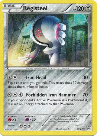 Registeel 51/98 RARE - Pokemon XY Ancient Origins Card