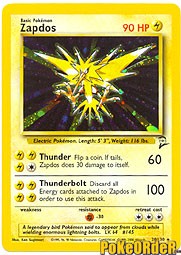 Pokemon Base Set 2 Holofoil Card - Zapdos 20/130