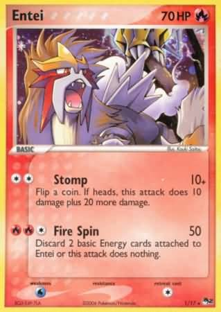 Pokemon POP Series 2 Promo Card Entei 1/17 Holo Rare