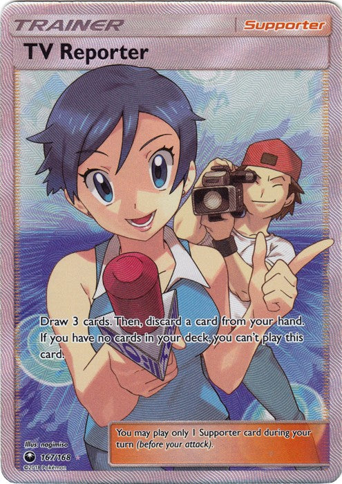 TV Reporter 167/168 Full Art - Celestial Storm SM7 Pokemon Card