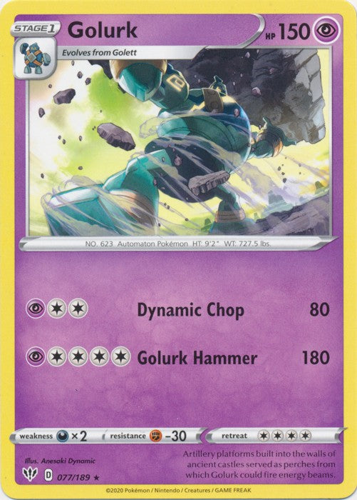 Golurk - 077/189 Pokemon » SWSH Darkness Ablaze Rare