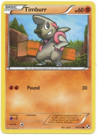 timburr pokemon card value Timburr (58/114) - Black and White